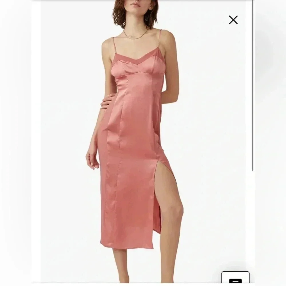 Free People City Cool Midi Slip Dress Venetian Red Size L NWT $98 GORGEOUS - Picture 8 of 16